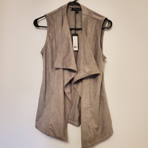 NWT gray suede waterfall vest - Picture 1 of 2